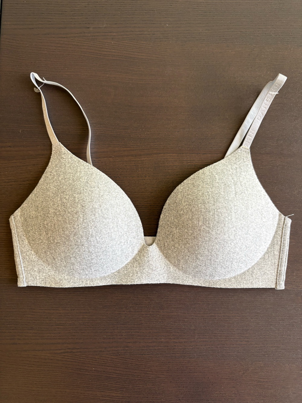 Danskin 34C unlined molded yoga bra grey heather